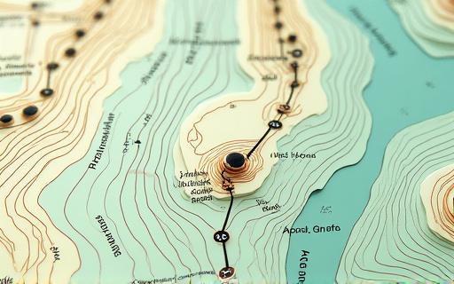 Et vakkert utformet topografisk kart.